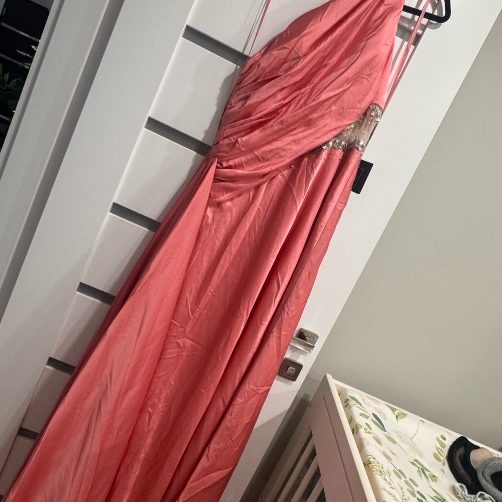 Mac Duggal Coral Gown with Beaded Accents